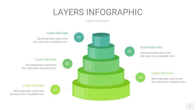 浅绿色3D分层PPT信息图1