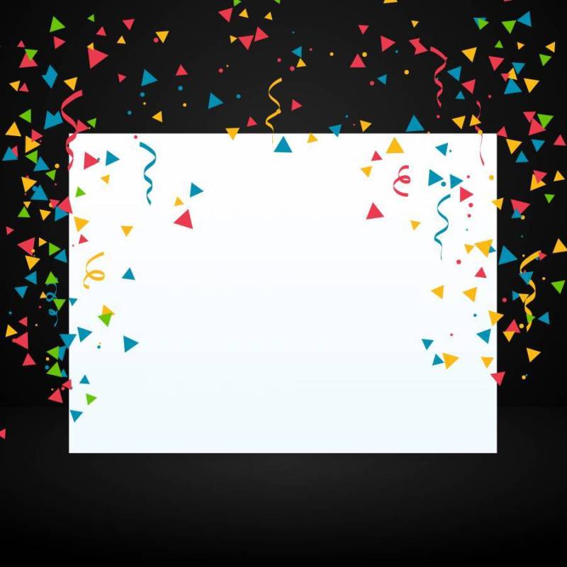 与白色显示板的五彩纸屑