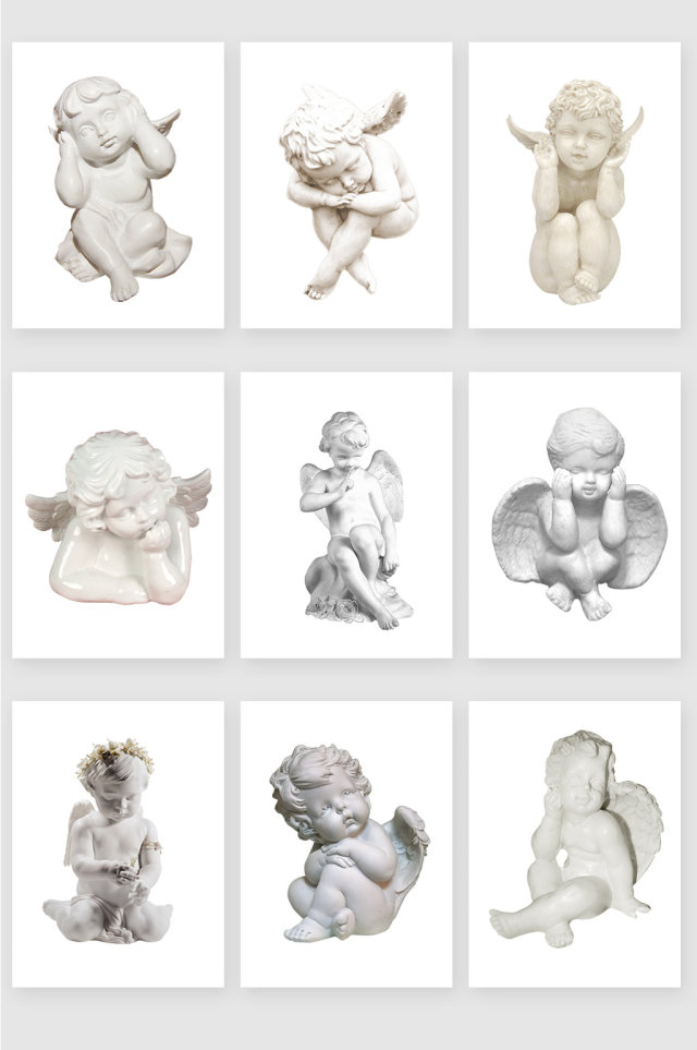 白色儿童天使宝宝石膏画像素材 白色儿童天使宝宝石膏画像素材