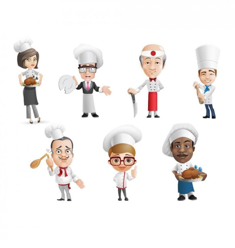 卡通厨师形象—PSD分层素材