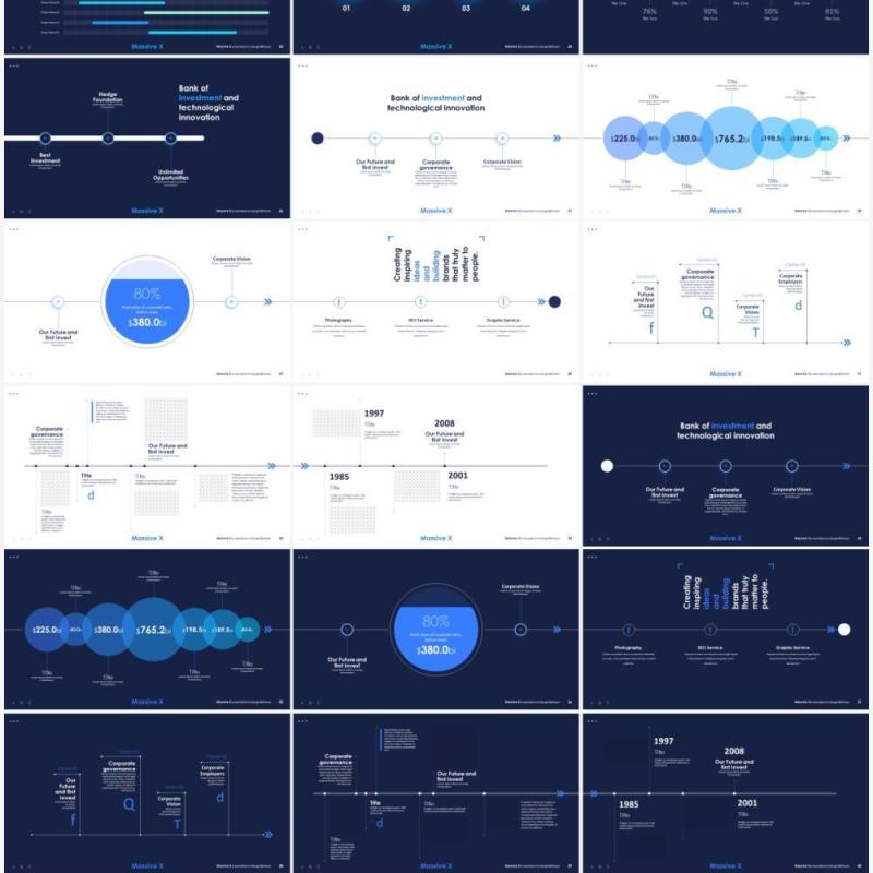 时间轴信息图表PPT素材模板Timeline Infographics