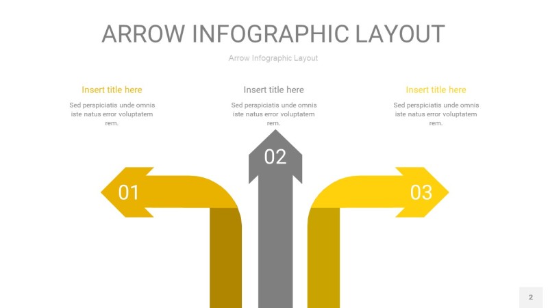 灰黄色箭头PPT信息图表2
