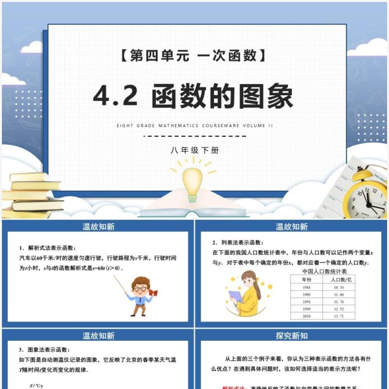 部编版八年级数学下册函数的图象课件PPT模板