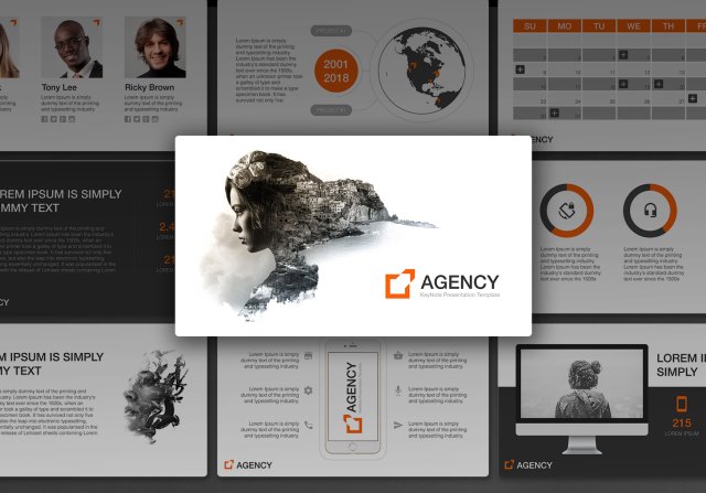 服务机构PPT幻灯片演示模板Agency PowerPoint Template