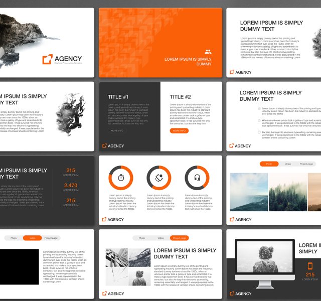 服务机构PPT幻灯片演示模板Agency PowerPoint Template