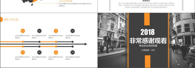 2019橙黑色商务风述职报告PPT模版