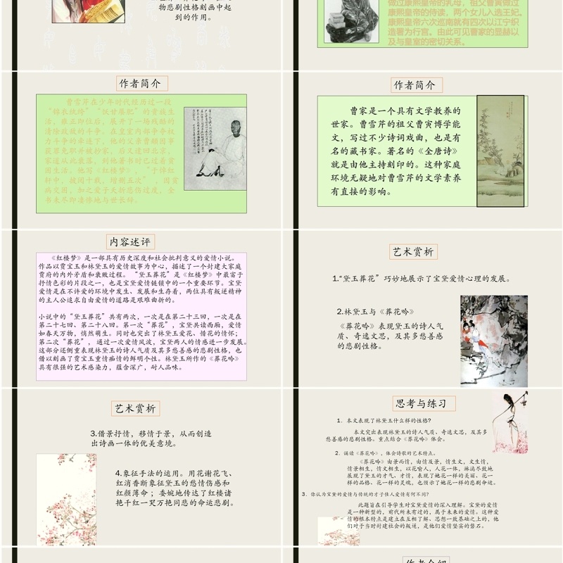 简洁初中语文黛玉葬花课件PPT模板