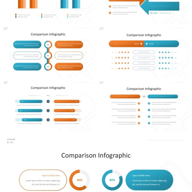 比较对比信息图表PPT模板素材Comparison - Infographic Presentation