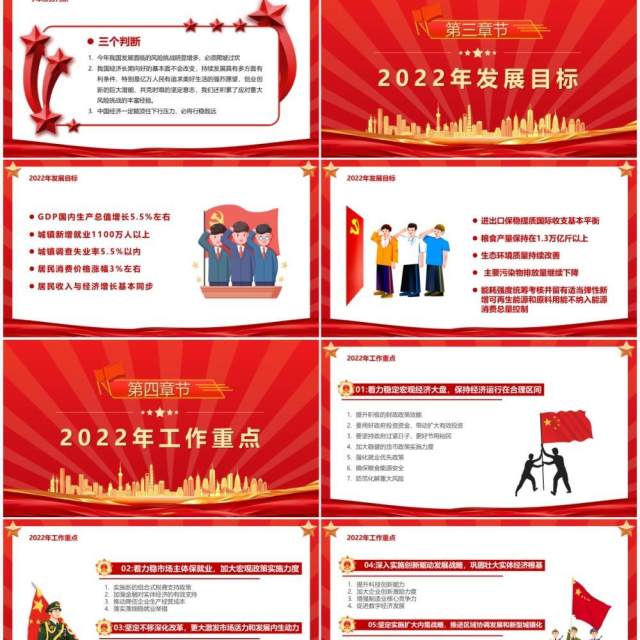 聚焦两会2022年政府工作报告归纳PPT模板 聚焦两会2022年政府工作报告归纳PPT模板