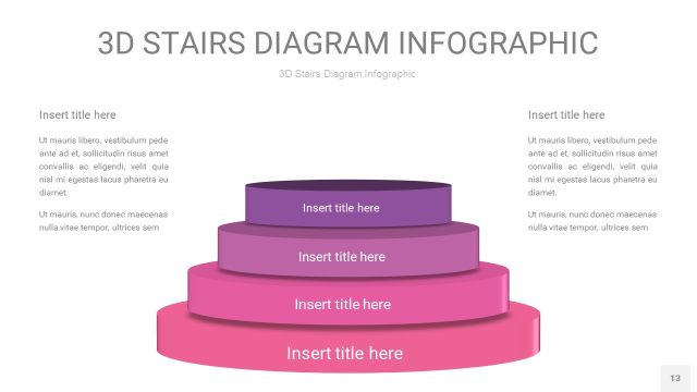 渐变粉紫色3D阶梯PPT图表13