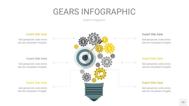 灰黄色齿轮PPT信息图20