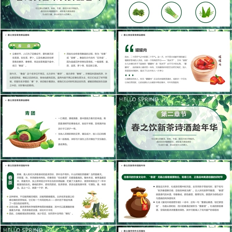 绿色清新风春天的仪式感PPT模板