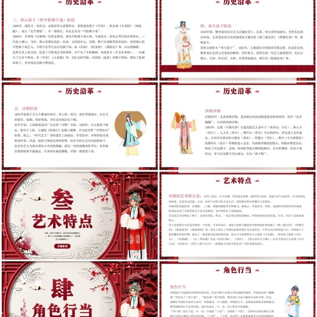 红色中国风非遗系列之评剧文化PPT模板 红色中国风非遗系列之评剧文化PPT模板