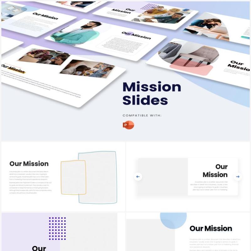 国外创意配图版式设计PPT模板不含摄影图Mission Powerpoint Infographics