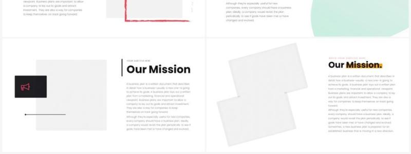 国外创意配图版式设计PPT模板不含摄影图Mission Powerpoint Infographics