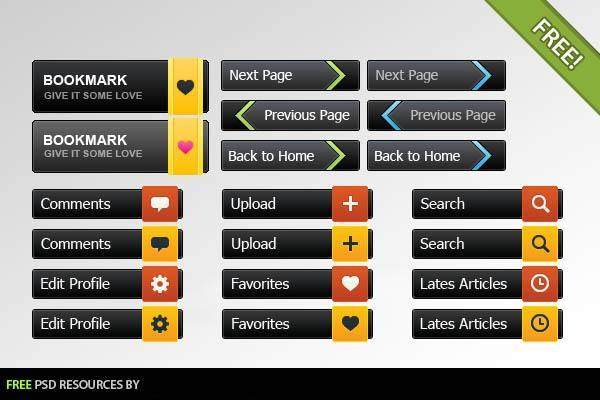 按钮集合——PSD素材