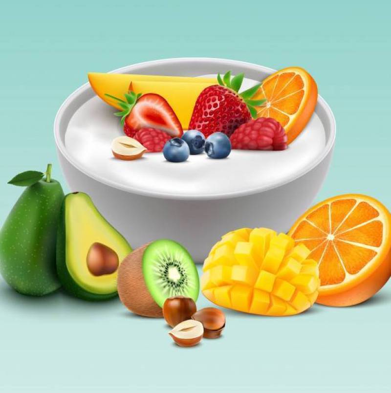 酸奶碗混合水果