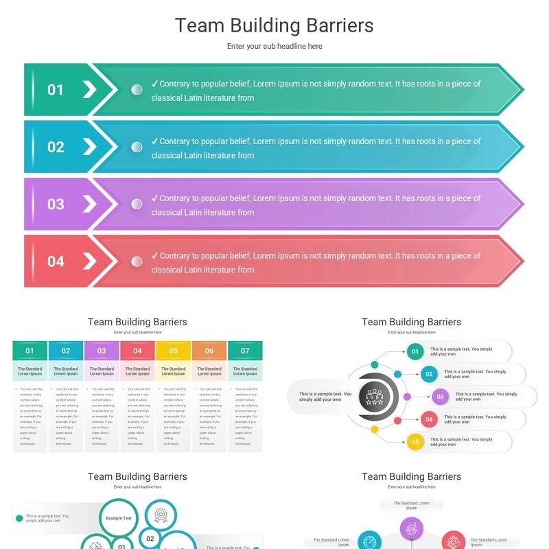 团队建设壁垒信息图PPT模板Team Building Barriers