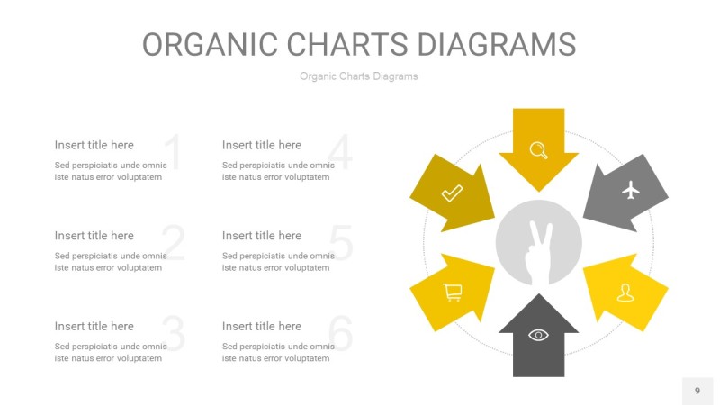 灰黄色循环PPT图表9