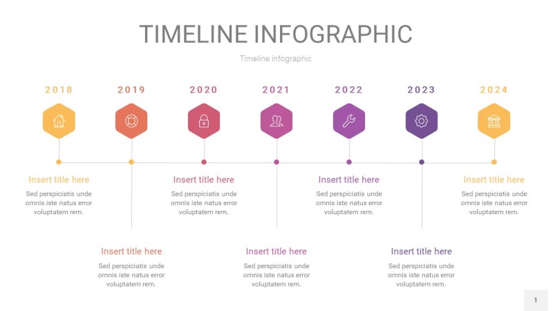 紫黄色时间轴PPT信息图1