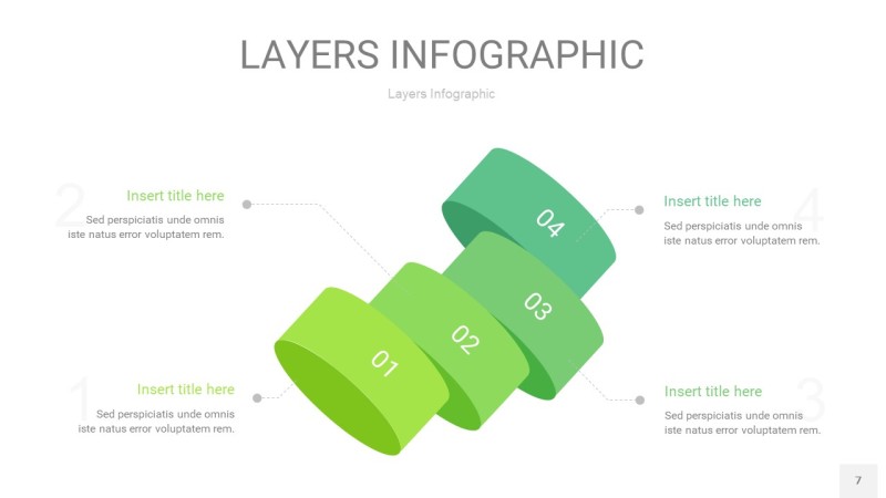 浅绿色3D分层PPT信息图7