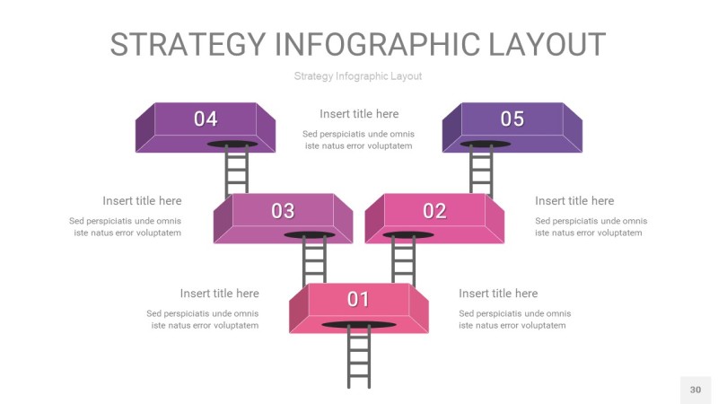 粉紫色战略计划统筹PPT信息图30