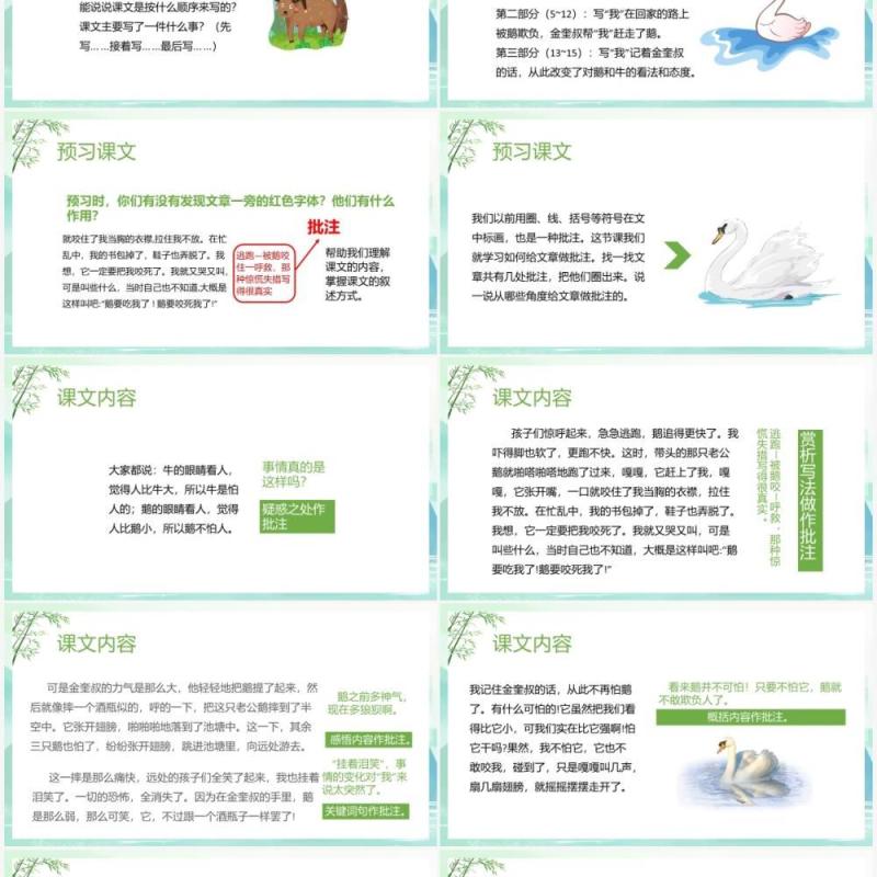 部编版四年级语文上册牛和鹅课件PPT模板