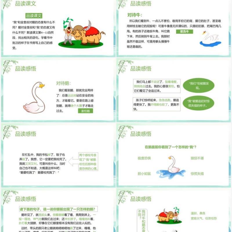 部编版四年级语文上册牛和鹅课件PPT模板
