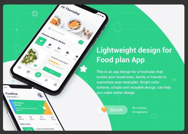 餐饮计划用户界面工具包FoodPlan UI Kit 餐饮计划用户界面工具包FoodPlan UI Kit