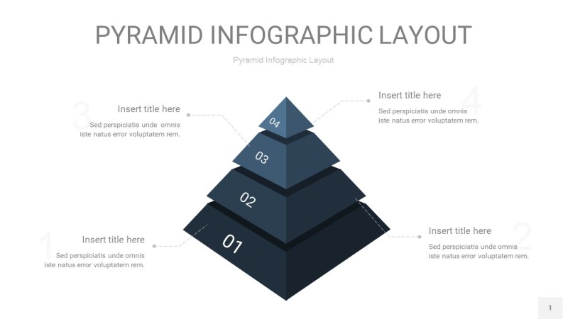 深蓝色3D金字塔PPT信息图表1