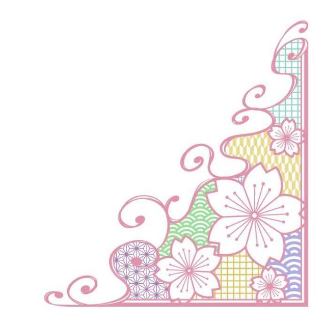 日本图案樱花框架_零件_五颜六色