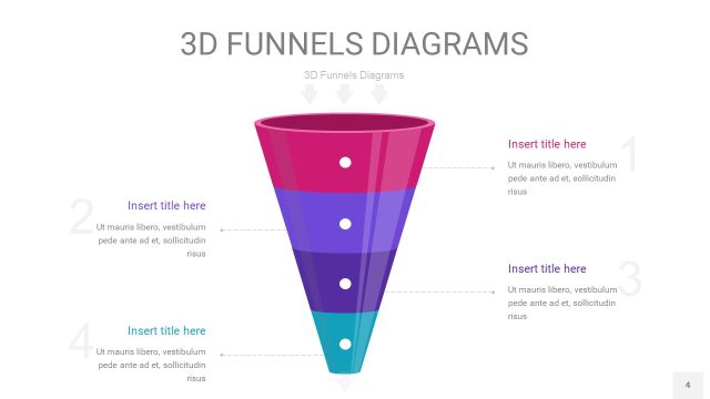 紫色3D漏斗PPT信息图表4