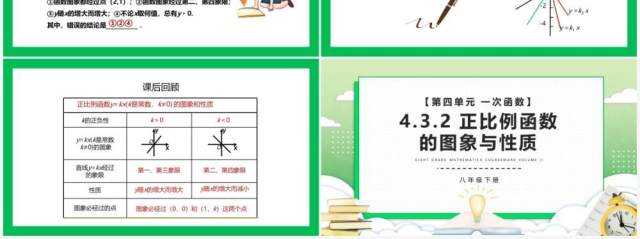 部编版八年级数学下册正比例函数的图象与性质课件PPT模板