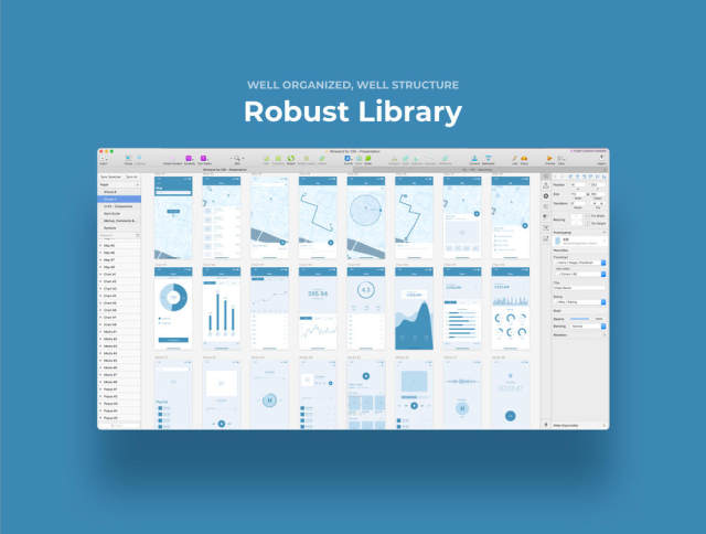 Wireframe Library Collection经过优化，可设计和构建iOS应用程序项目，适用于iOS的Wireland