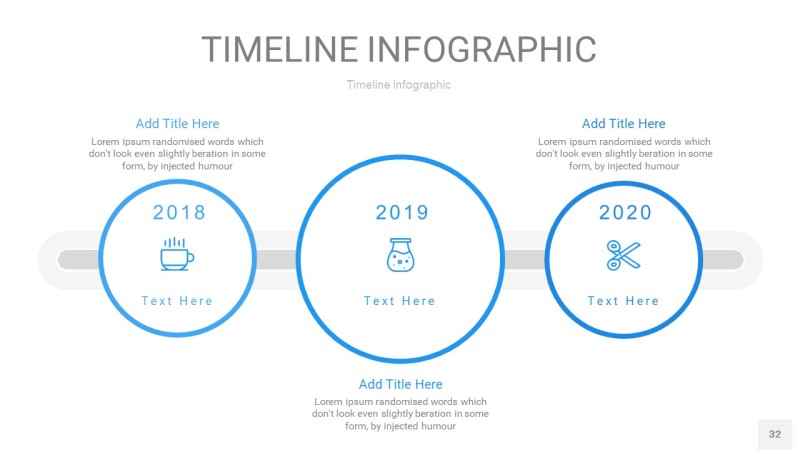 天蓝色时间轴PPT信息图32