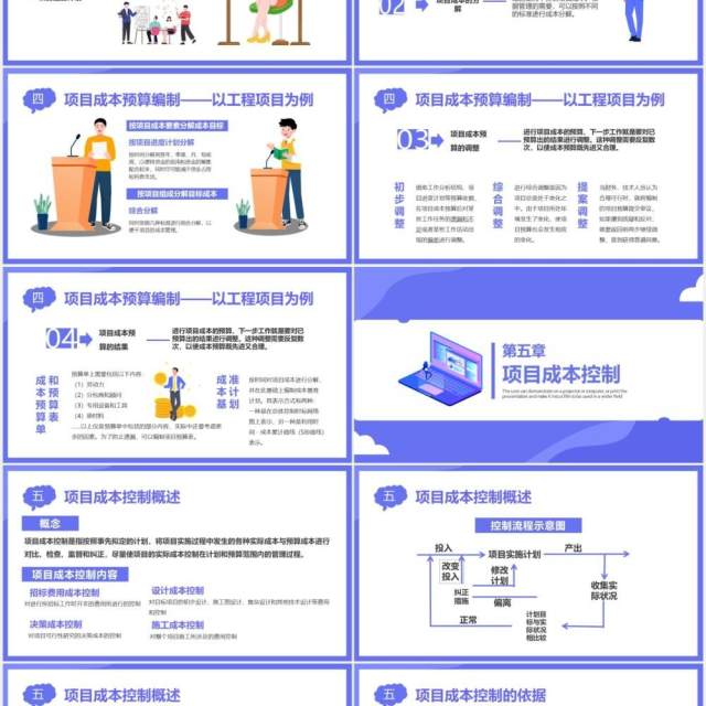 扁平化紫色商务商业项目成本管理公司财务培训通用PPT模板