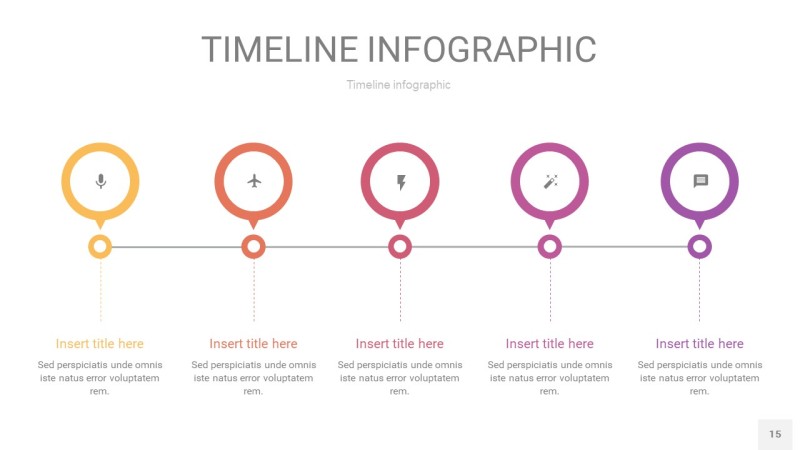 紫黄色时间轴PPT信息图15