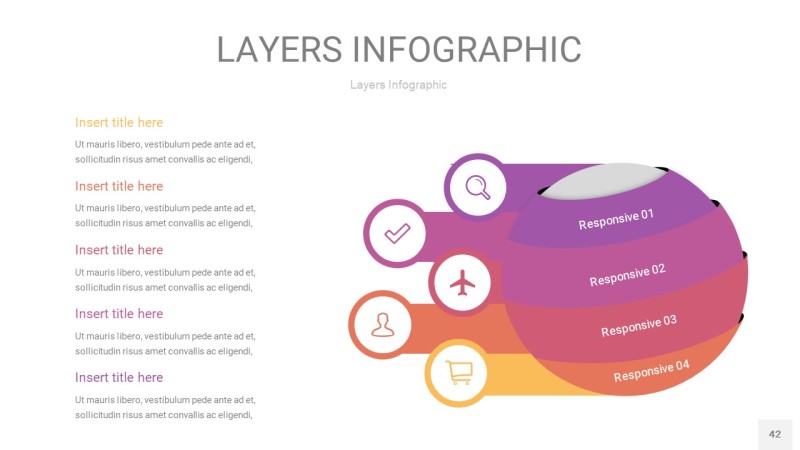 粉黄色3D分层PPT信息图42