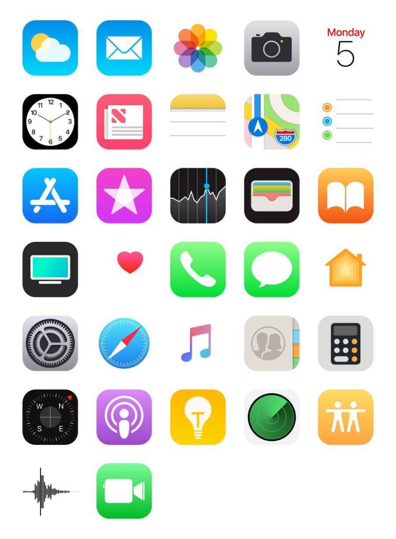 32 枚 iOS 11 系统应用图标