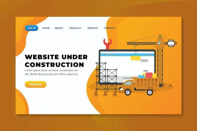 网站建设-XD PSD AI登陆页UI界面插画设计素材Website Under Construction - XD PSD AI Landing Pag