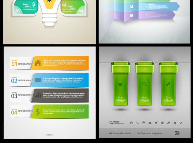 二维扁平商业目录元素