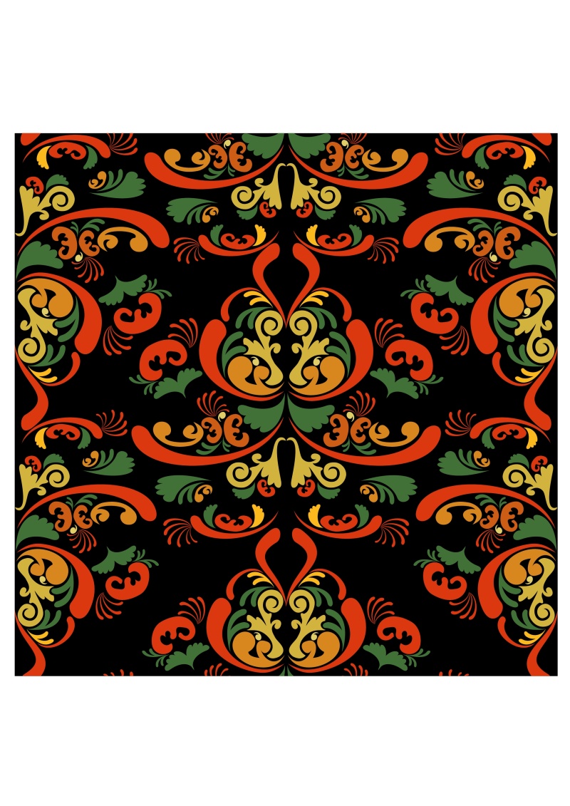 霍克洛马风格的花卉图案和装饰20