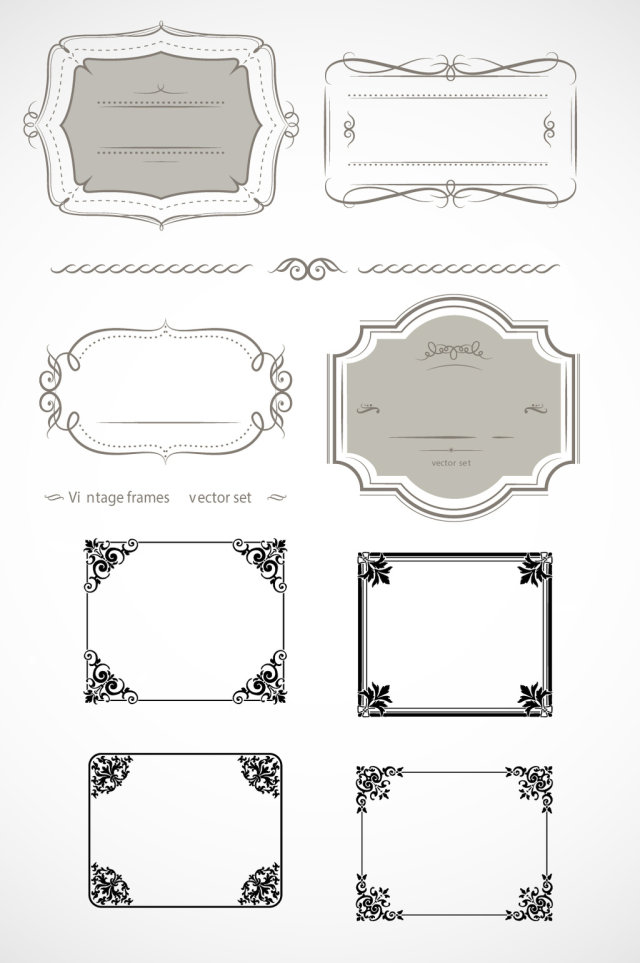 欧式边框线条边框矢量图欧式边框线条边框图