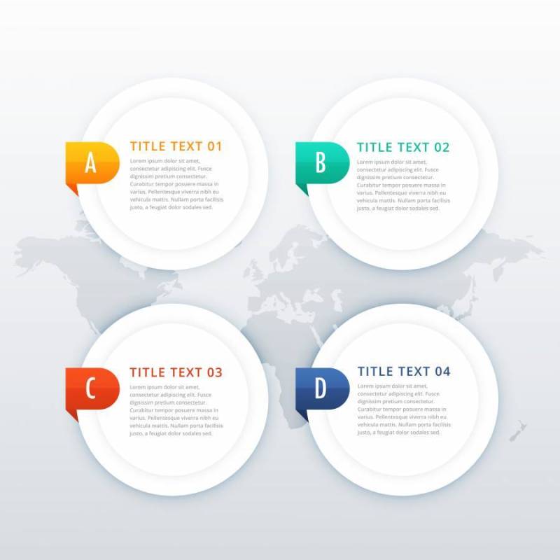 四个选项白色图表模板