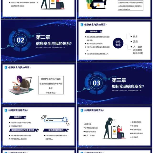 蓝色科技新员工网络信息安全意识培训PPT模板 蓝色科技新员工网络信息安全意识培训PPT模板