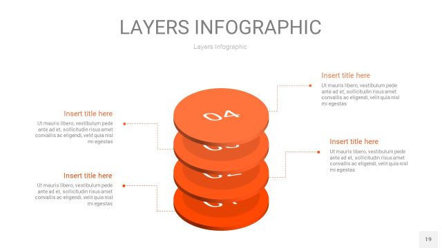 橘红色3D分层PPT信息图19