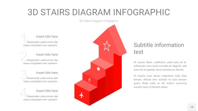 红色3D阶梯PPT图表19