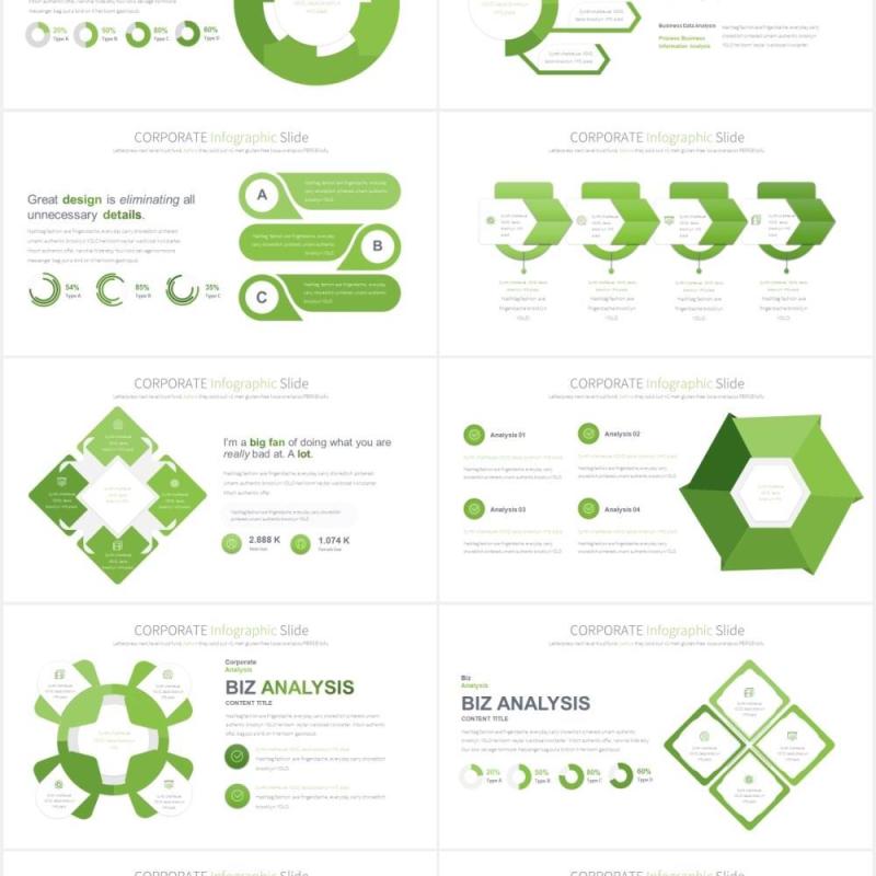 11套公司宣传报告用可视化图表PPT素材CORPORATE - PowerPoint Infographics