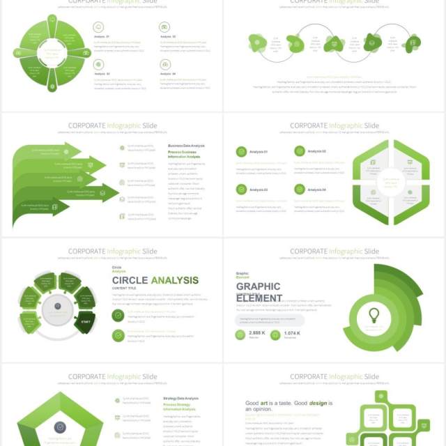 11套公司宣传报告用可视化图表PPT素材CORPORATE - PowerPoint Infographics