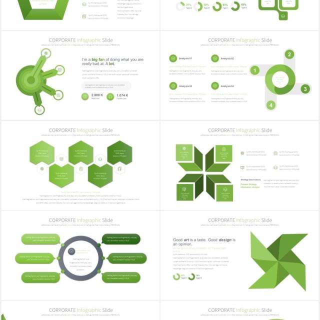 11套公司宣传报告用可视化图表PPT素材CORPORATE - PowerPoint Infographics